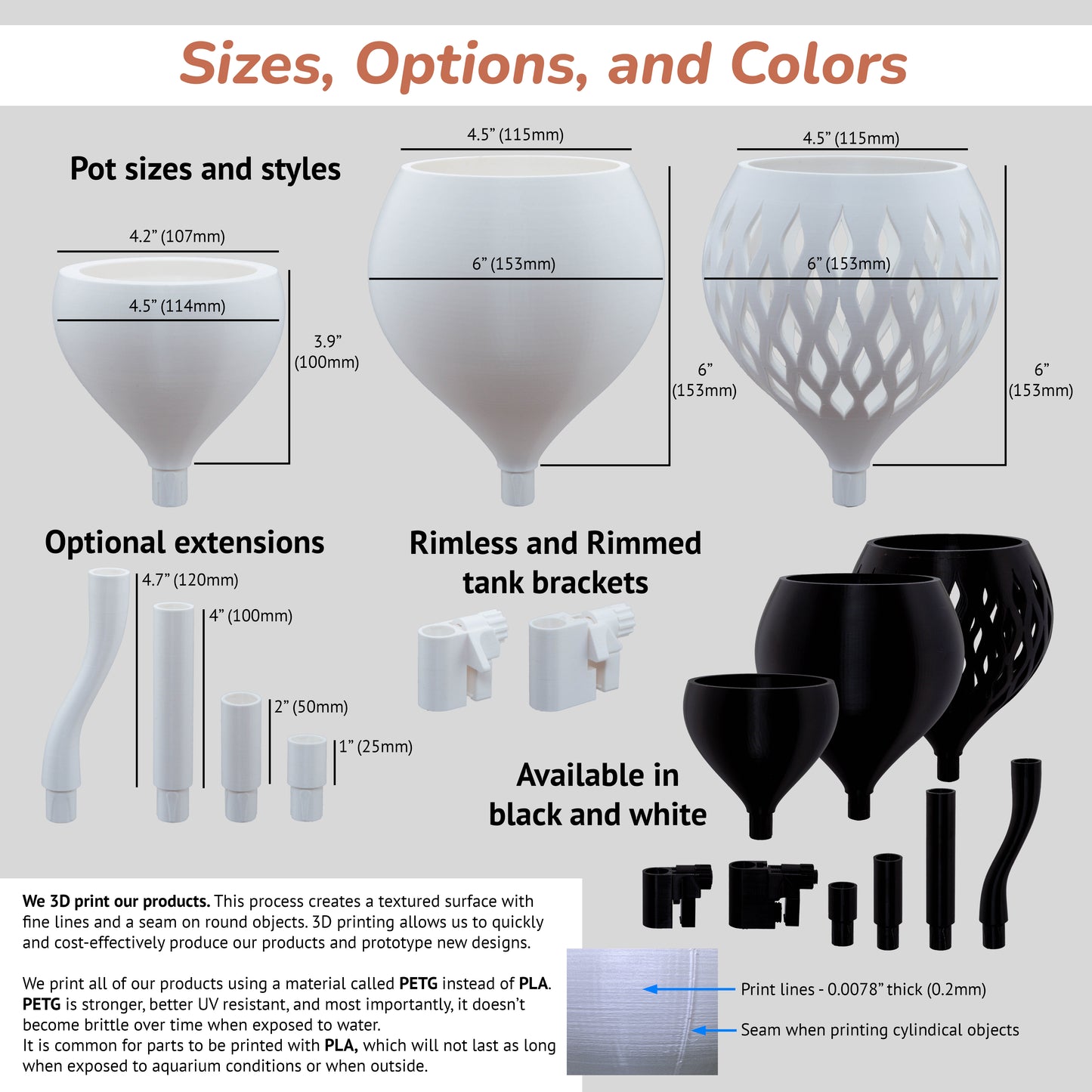 Compact Aquarium-Mounted Planter – Self-Watering Design