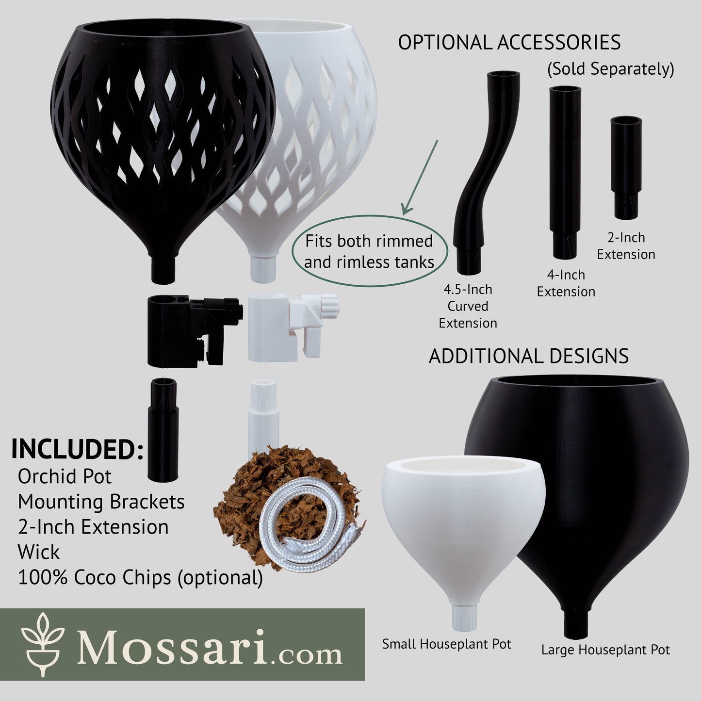 Orchid Aquarium Wicking Planter – Self-Watering Orchid Pot | Mossari