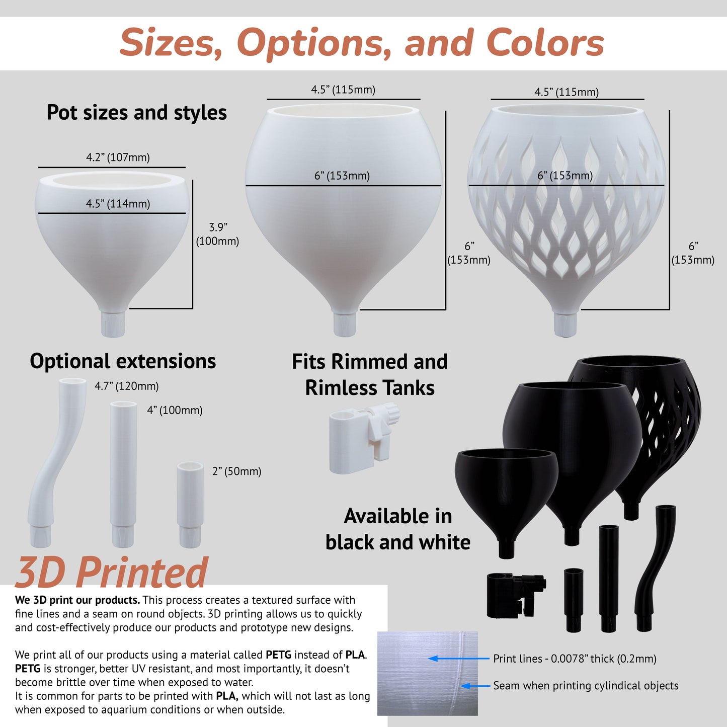 Small Aquarium Wicking Pot – Compact Fish Tank Planter | Mossari